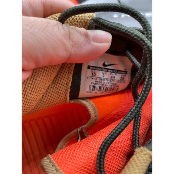 Nike Roshe Run FB Orange Sequoia Gold Men’s Athletic Shoes 10 - Picture 5 of 6